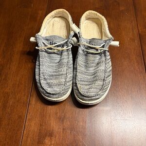 Simply Southern Gray Knit Slip-On Kids Sneakers